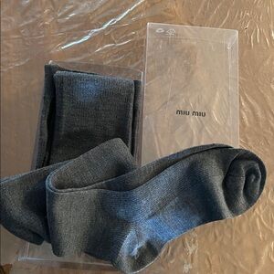 Miu Miu grey  Wool Collant/tights size 111 NWT